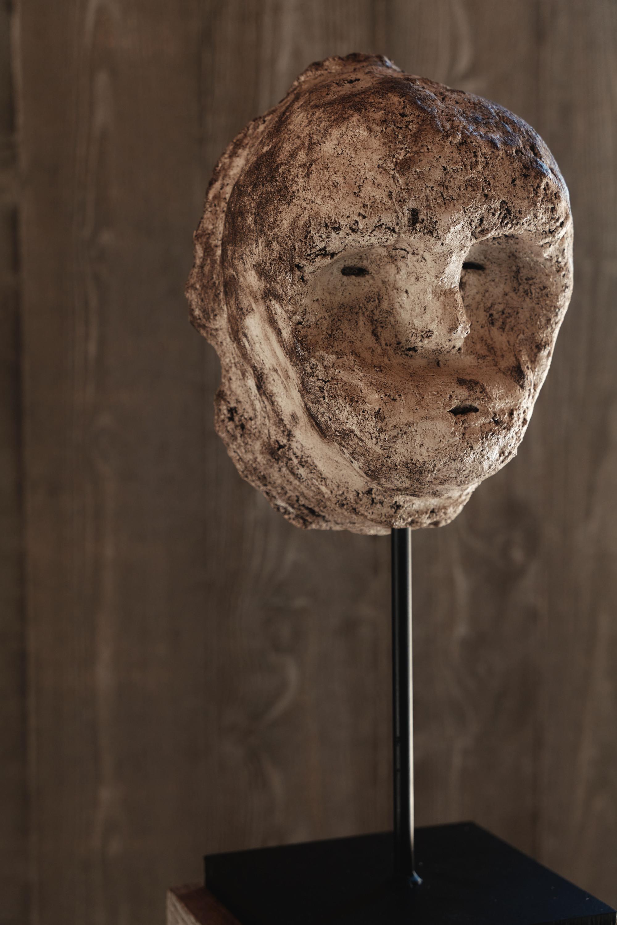 Off-White Plaster Head Sculpture, 2025 - 'Mask 3' For Sale 2