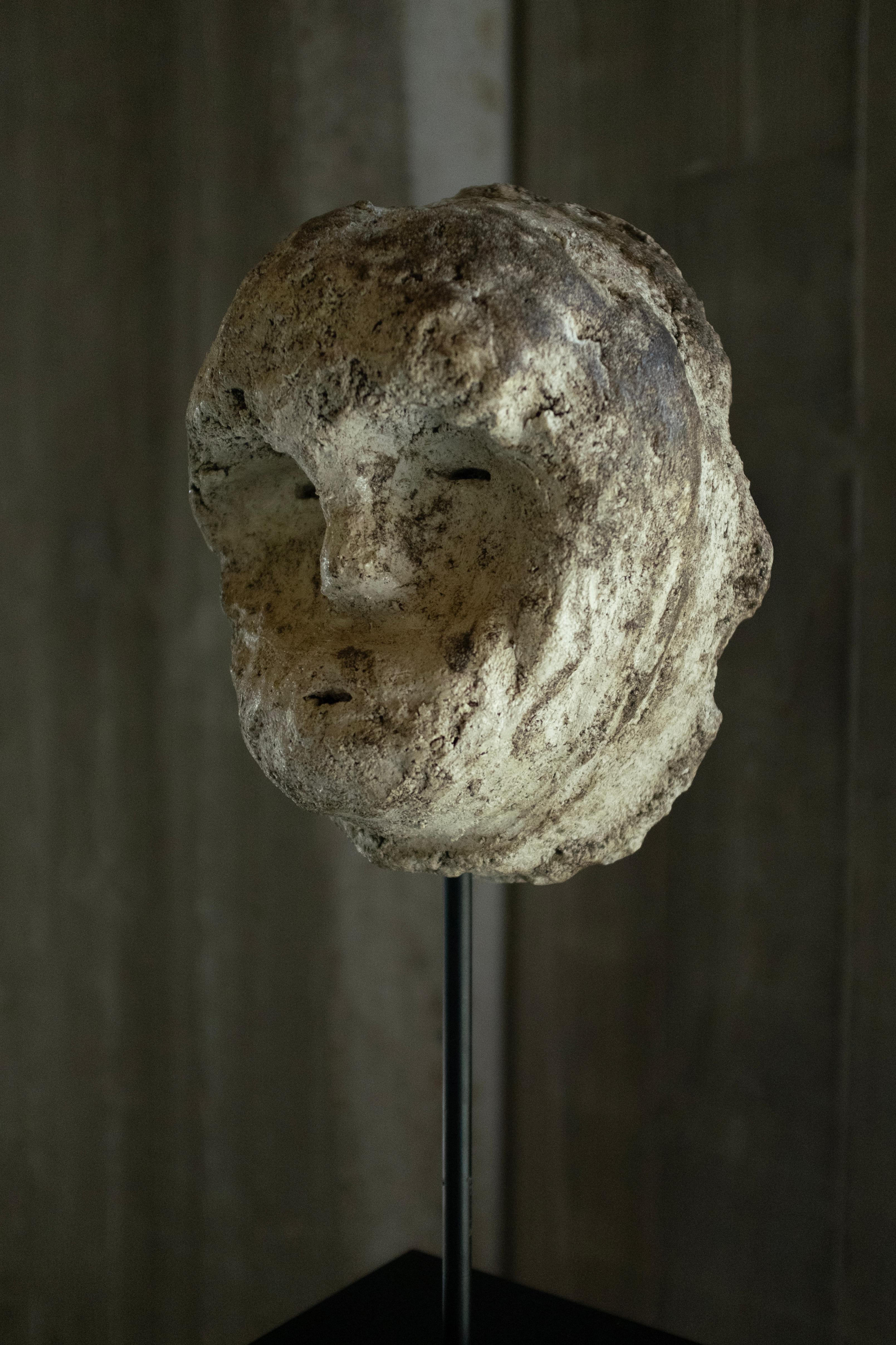 Off-White Plaster Head Sculpture, 2025 - 'Mask 3' For Sale 3