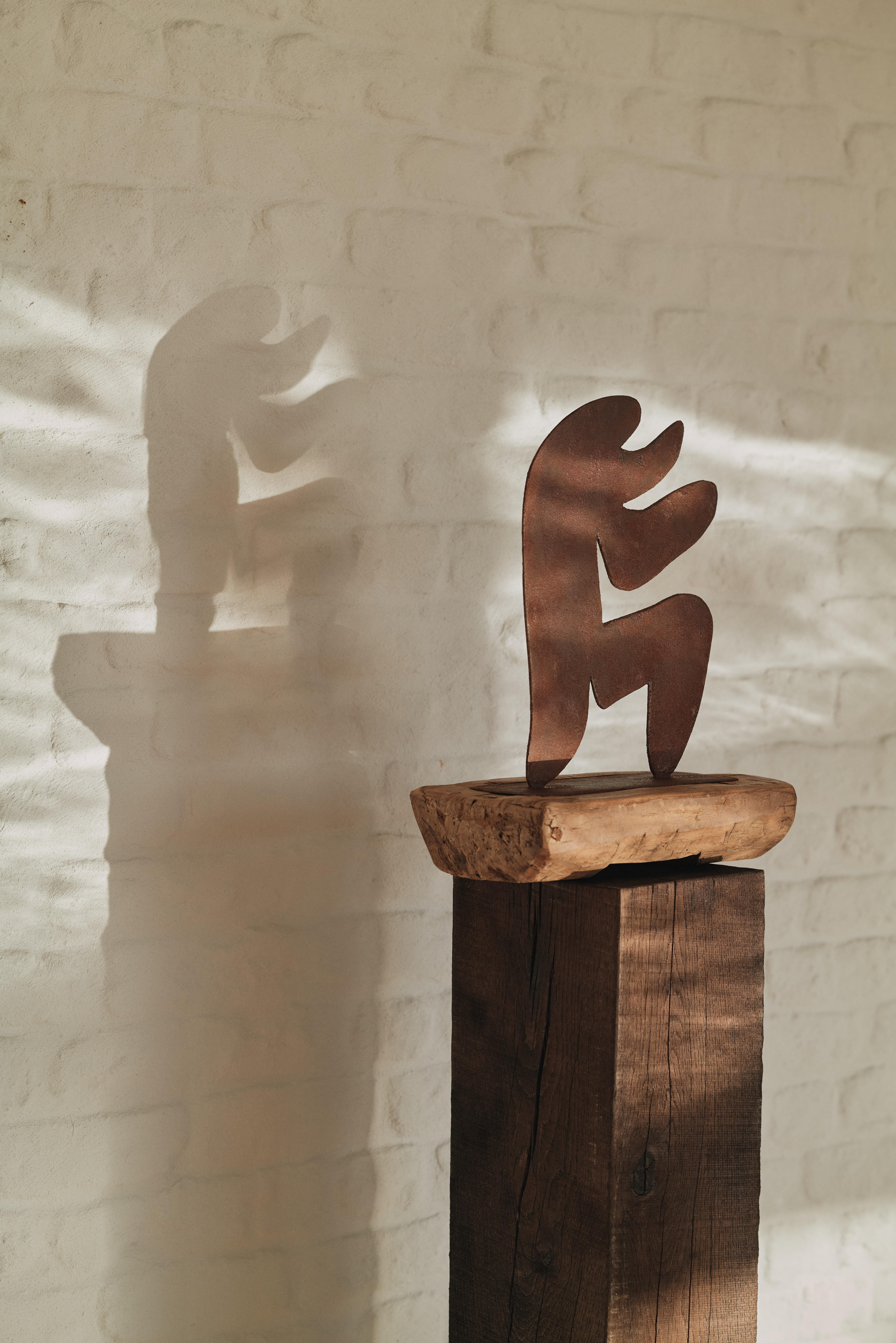 Pugnator 066 - Abstract Sculpture in Corton Steel by Chidy Wayne For Sale 1