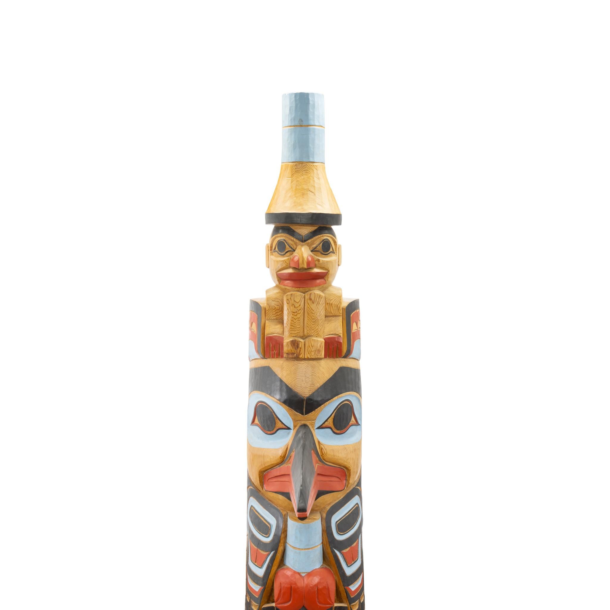 20th Century Chief Don Lelooska Native American Totem Pole For Sale