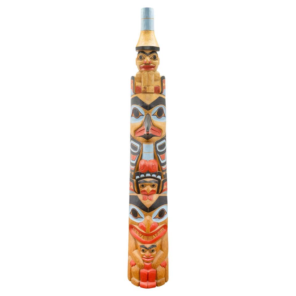 Large Tsimshian Thunderbird Totem Pole by George Mather Sr. For Sale at ...