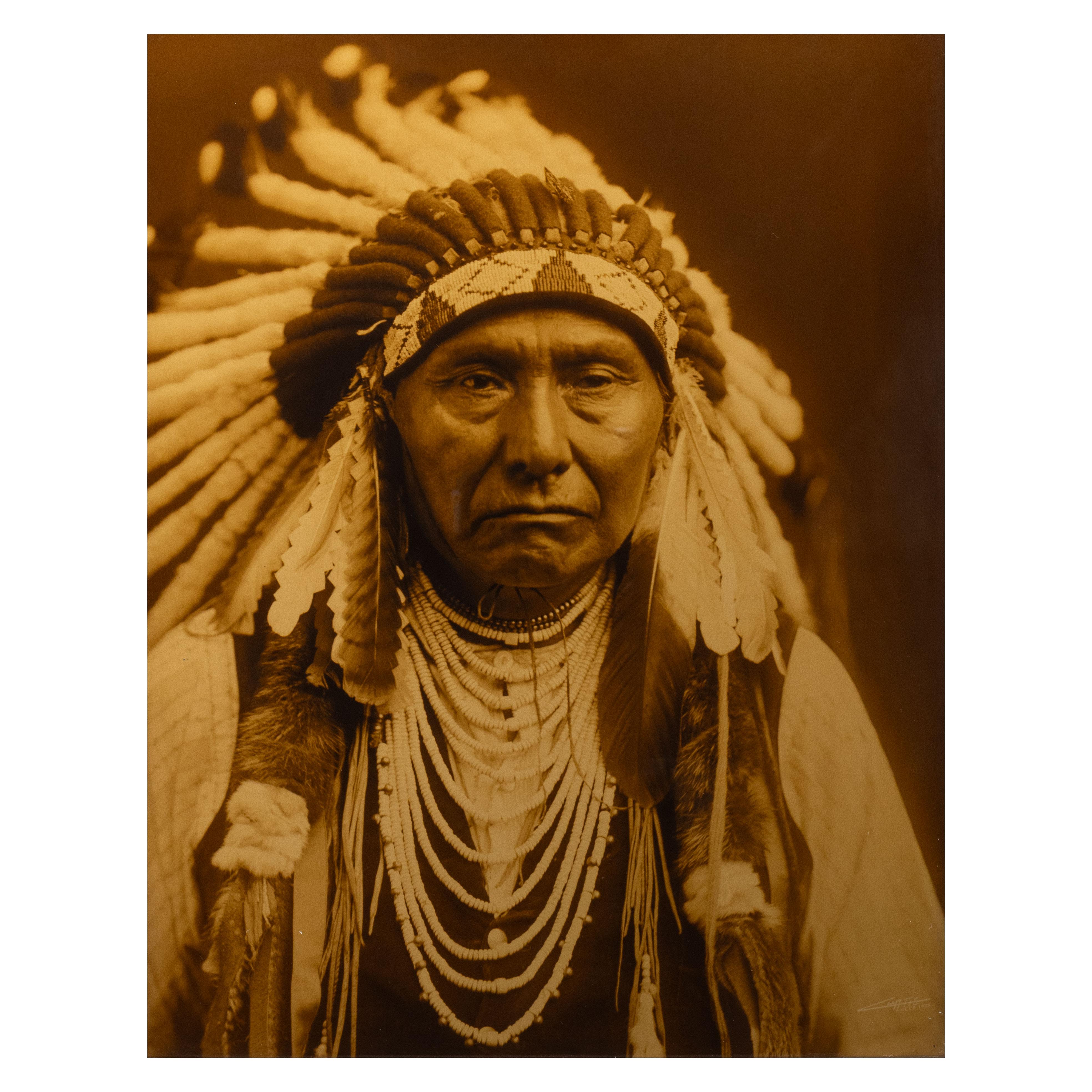 hief Joseph by E.S. Curtis. Centennial edition goldtone 22/200. Negative date 1908, printed date 1999. Pie crust frame. 11