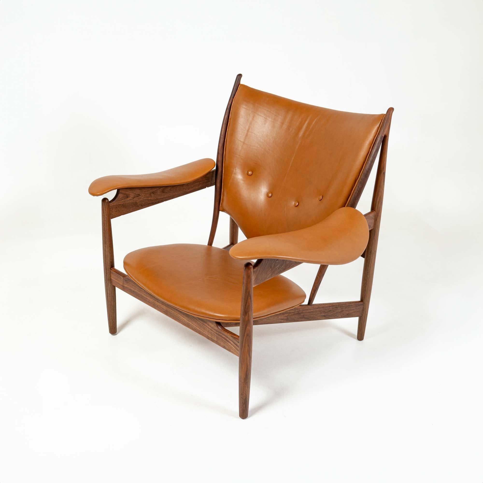 Walnut Chieftain Chair by Finn Juhl for Baker Furniture 1997/8 edition  For Sale