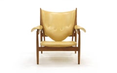 Chieftain Chair by Finn Juhl for Baker, Walnut and Mustard Color Leather