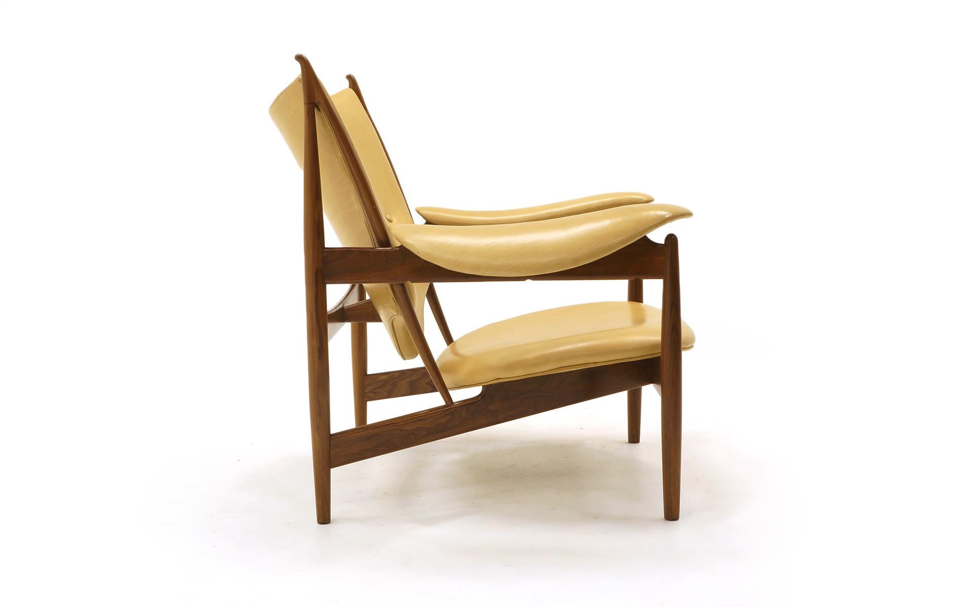 Chieftain Chair by Finn Juhl for Baker, Walnut and Mustard Color Leather 1