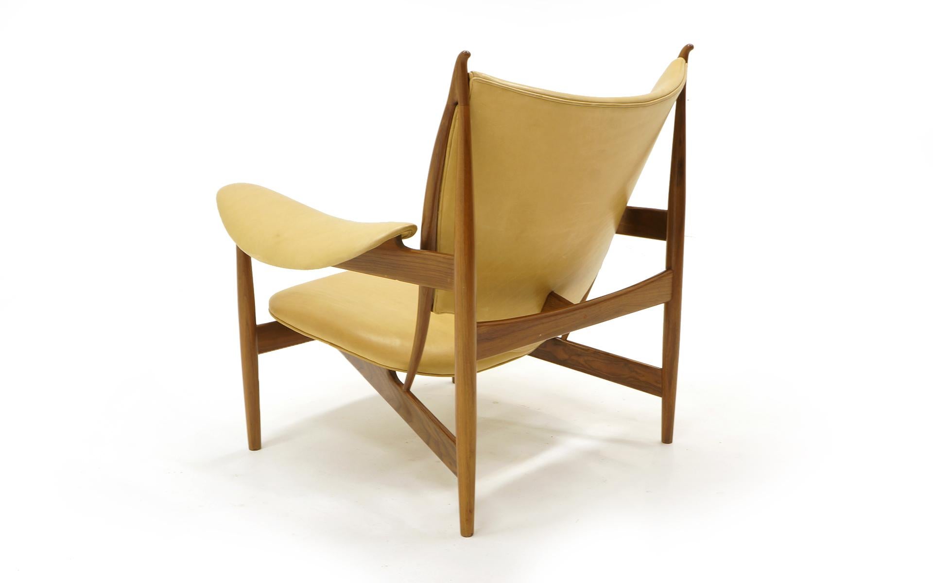 Chieftain Chair by Finn Juhl for Baker, Walnut and Mustard Color Leather 3