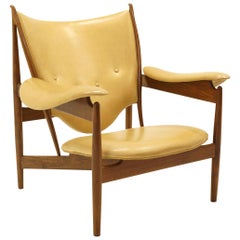 Chieftain Chair by Finn Juhl for Baker, Walnut and Mustard Color Leather