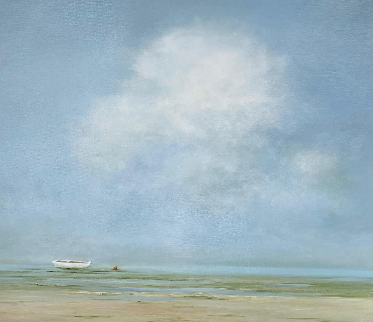 At Rest, original contemporary marine landscape - Painting by Chieh-Nie Cherng