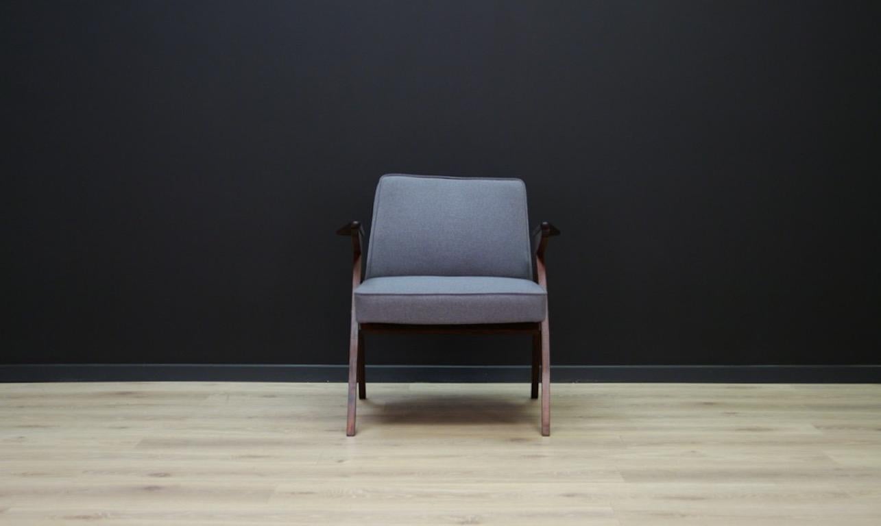 Classic armchair, 1960s-1970s design, beautiful Minimalist form with amazing armrests. The 