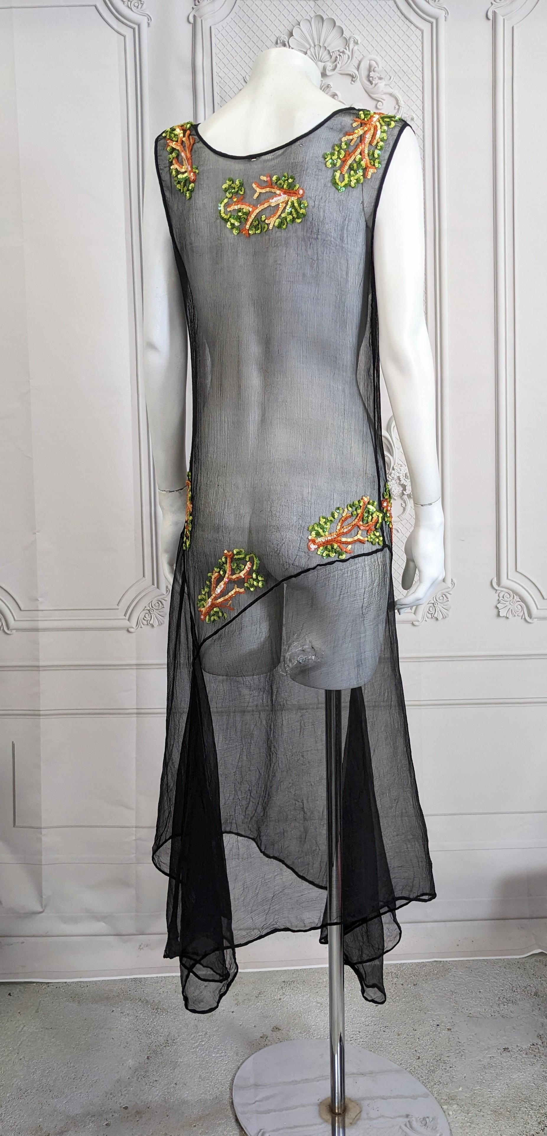 Chiffon and Sequin Coral Dress, Capelet Ensemble, Studio VL For Sale 5