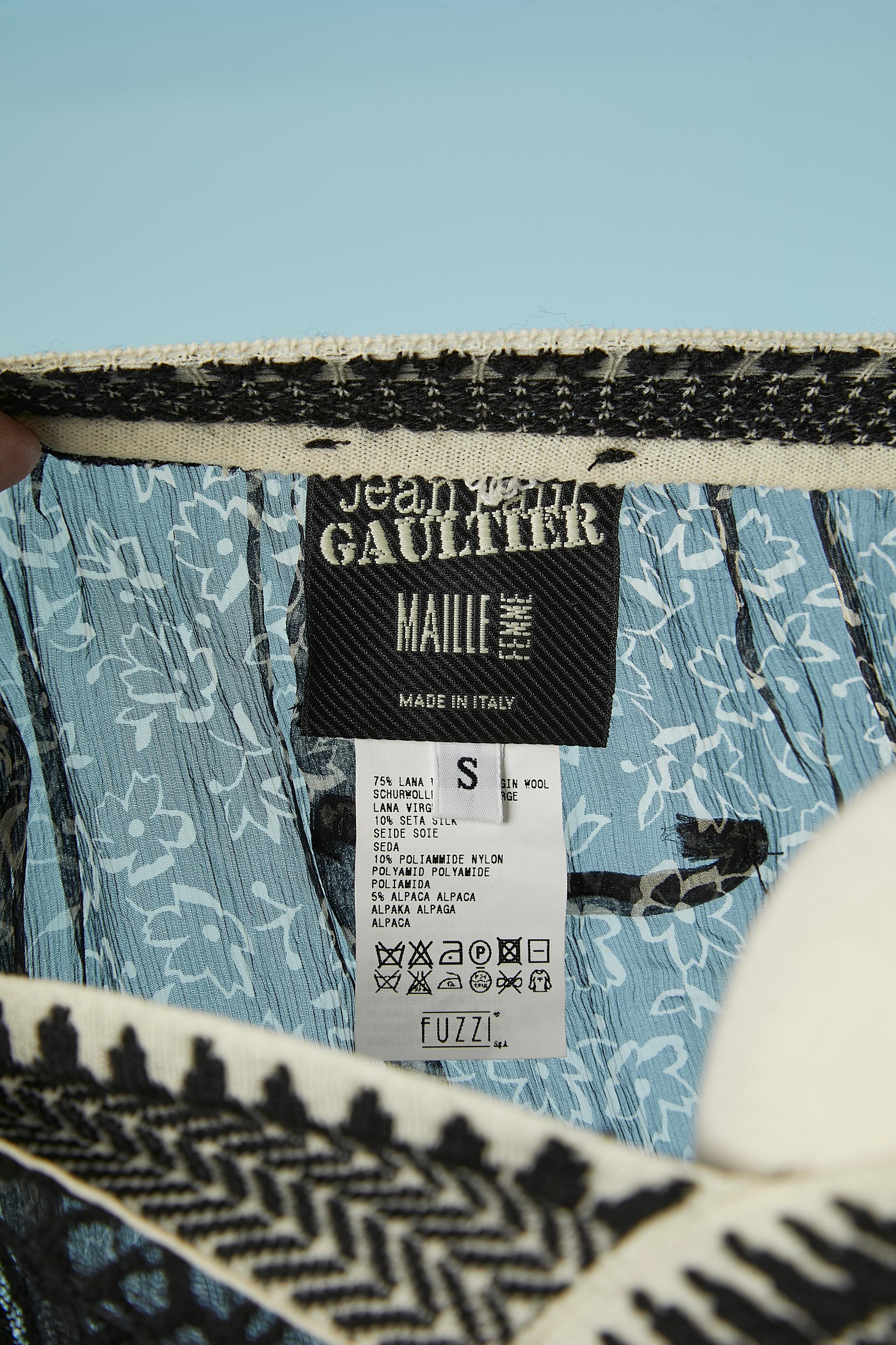 Chiffon, knit and jersey black patchwork top Jean-Paul Gaultier Maille Femme  For Sale 2