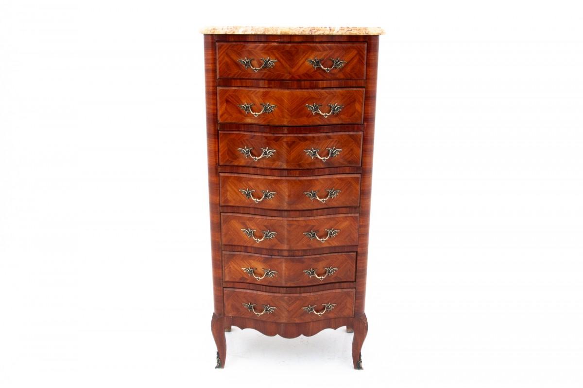 Marble Chiffonier chest of drawers, circa 1870, France.