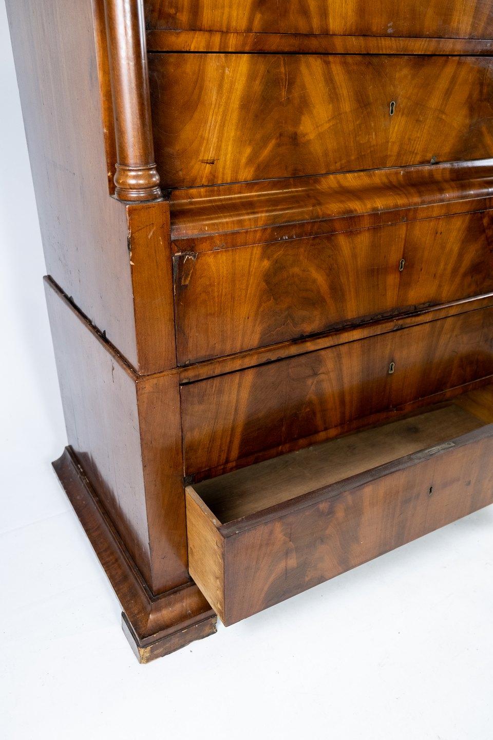 Chiffonier of Mahogany and with Carvings of the Style Late Empire from the 1840s For Sale 1