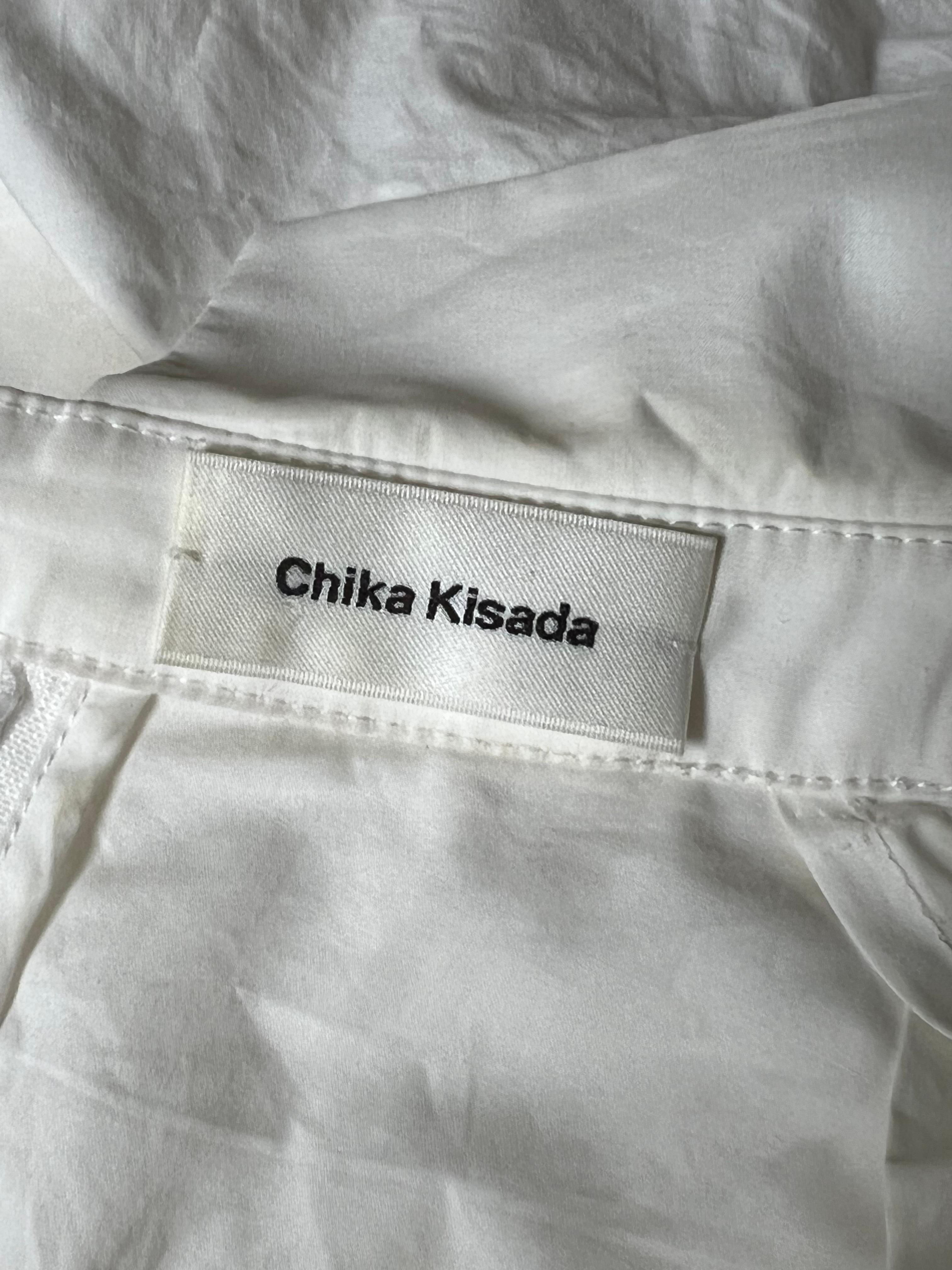 Chika Kisada White Cotton Blouse Top, Size 2 For Sale 3