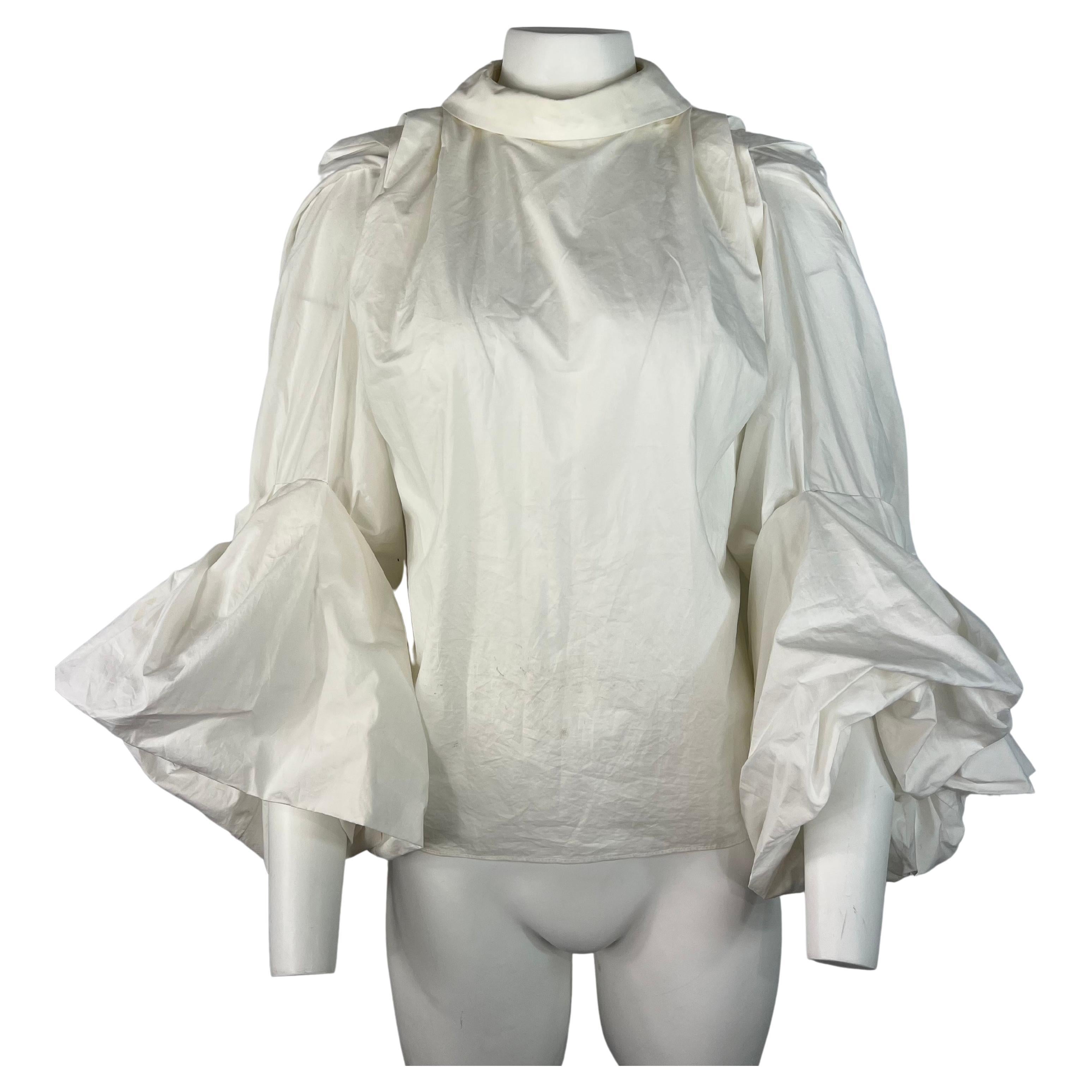 Chika Kisada White Cotton Blouse Top, Size 2 For Sale