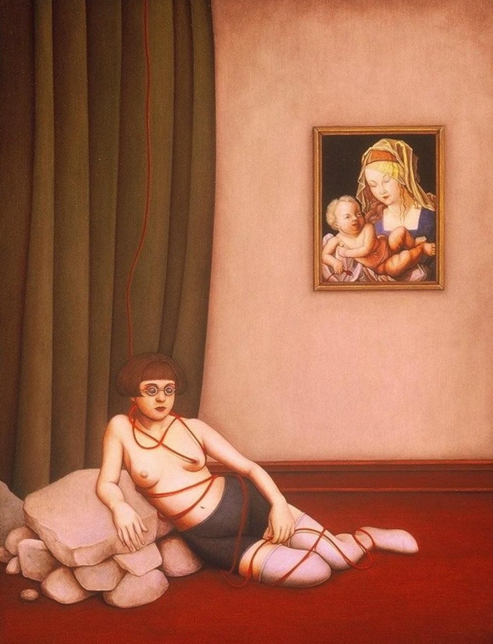 Room Alone / Öl auf Leinwand - figurativer Surrealismus