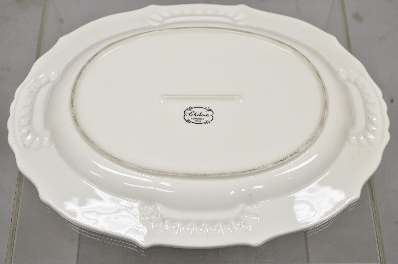 Chikusa Yokkaichi Japan Blue White Ceramic Chinese Bird Platter Dish Plate 2