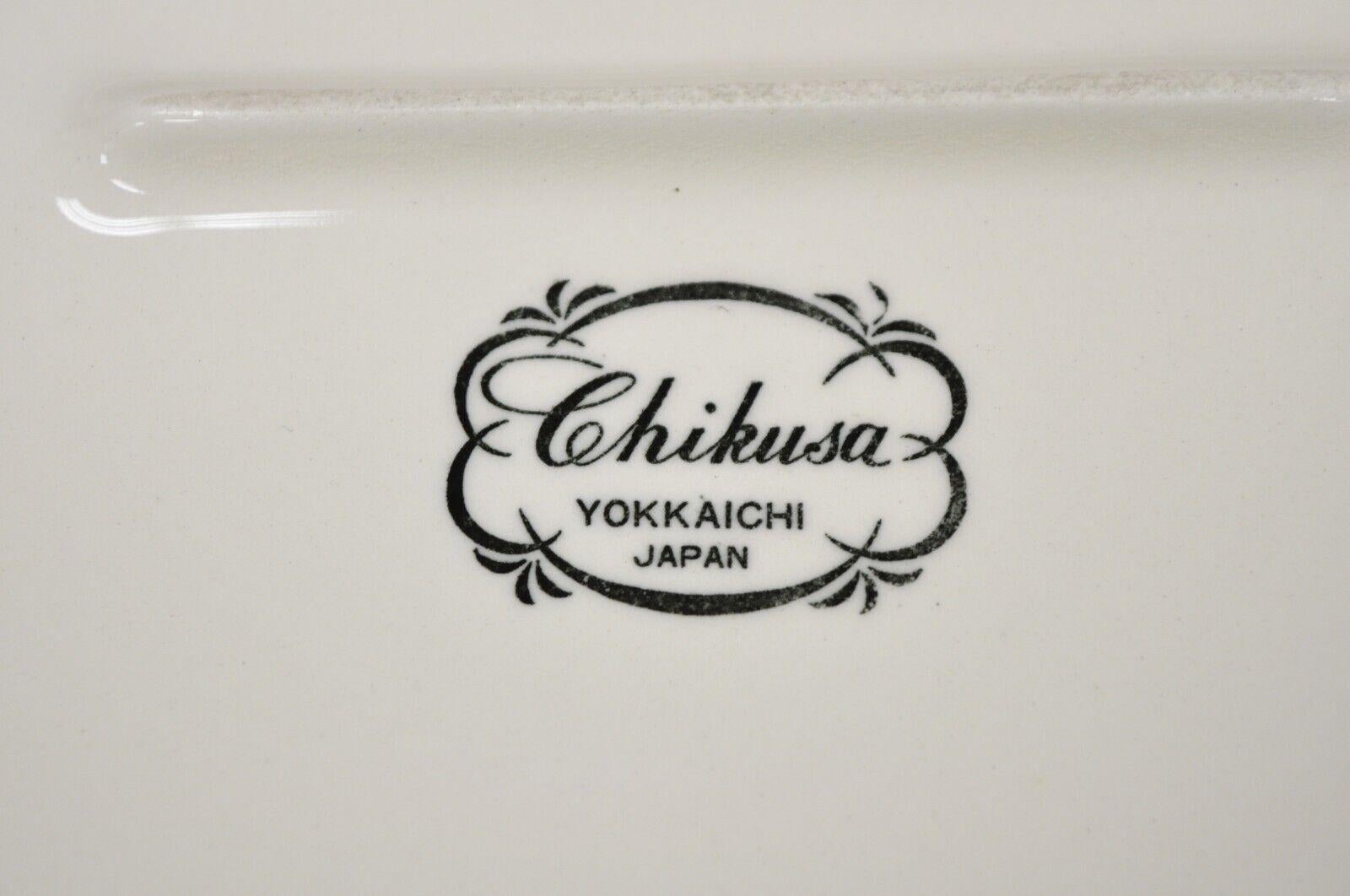 Chikusa Yokkaichi Japan Blue White Ceramic Chinese Bird Platter Dish Plate 3