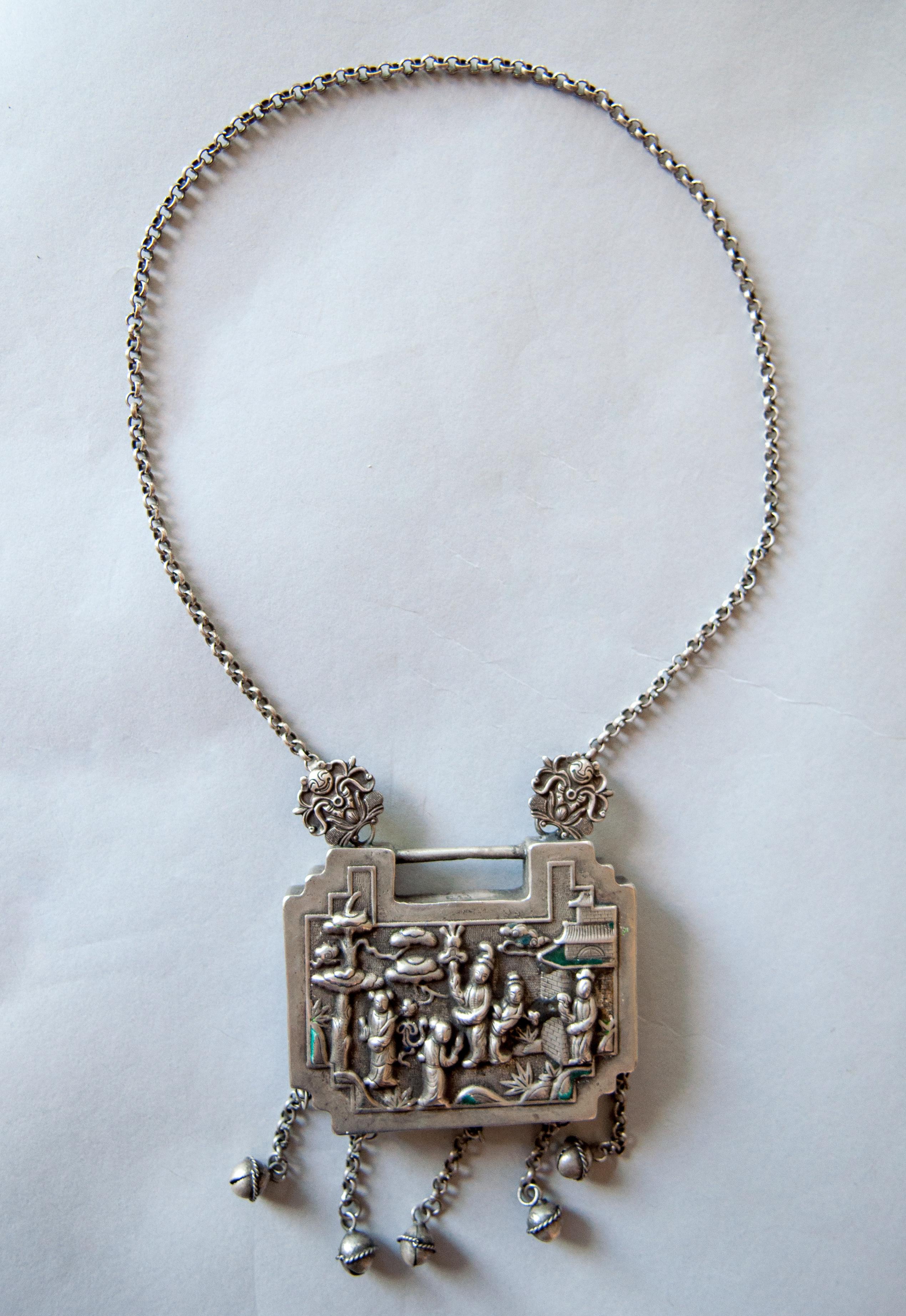 Child Amulet Lock, Silver Alloy, Yao or Hmong of SW China, Early 20th Century 5