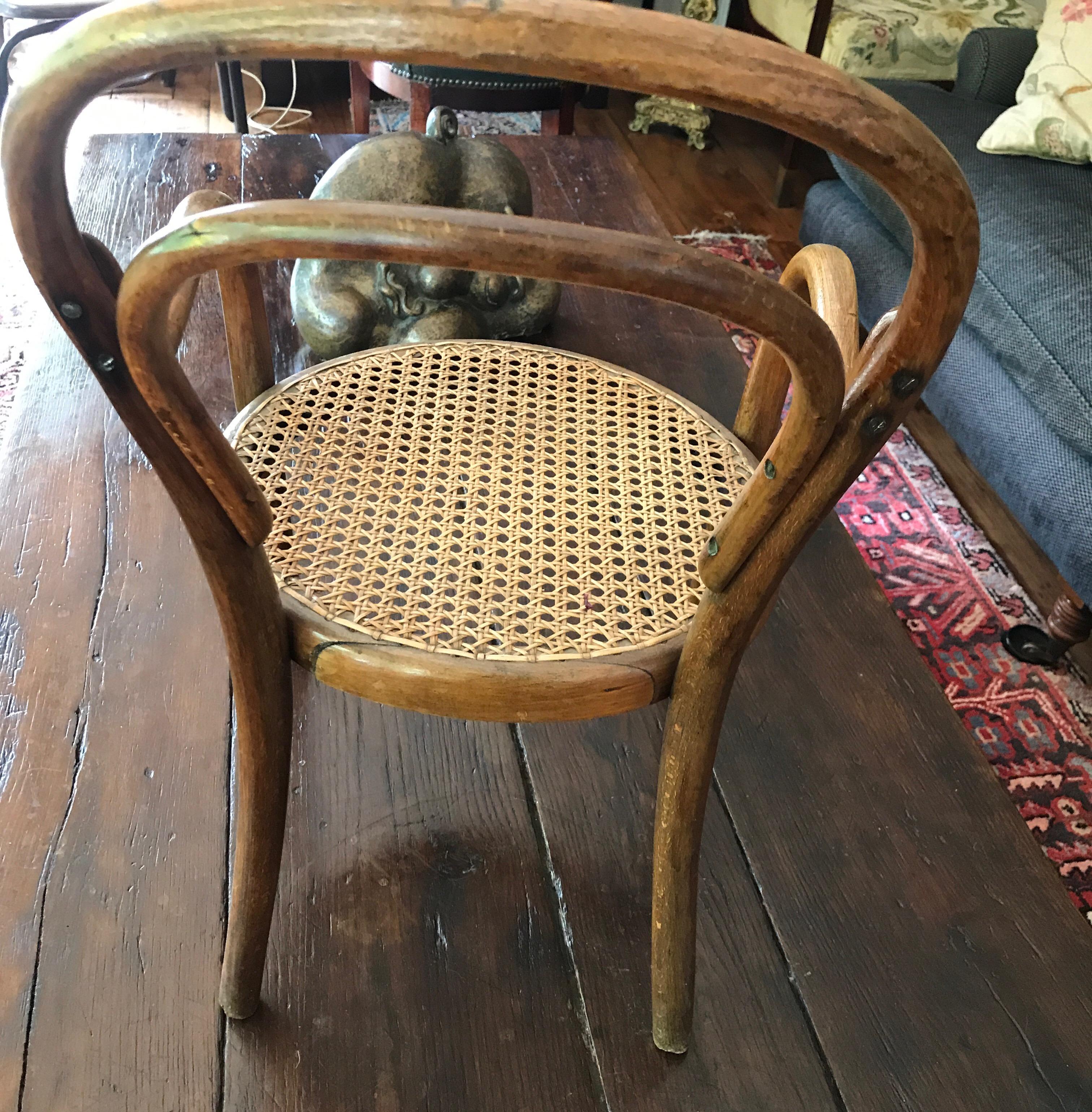 Louis Philippe Child Armchair in Beech Signed by Thonet For Sale