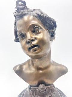 Buste d'enfant en bronze fabriqué par Gemito, années 50
