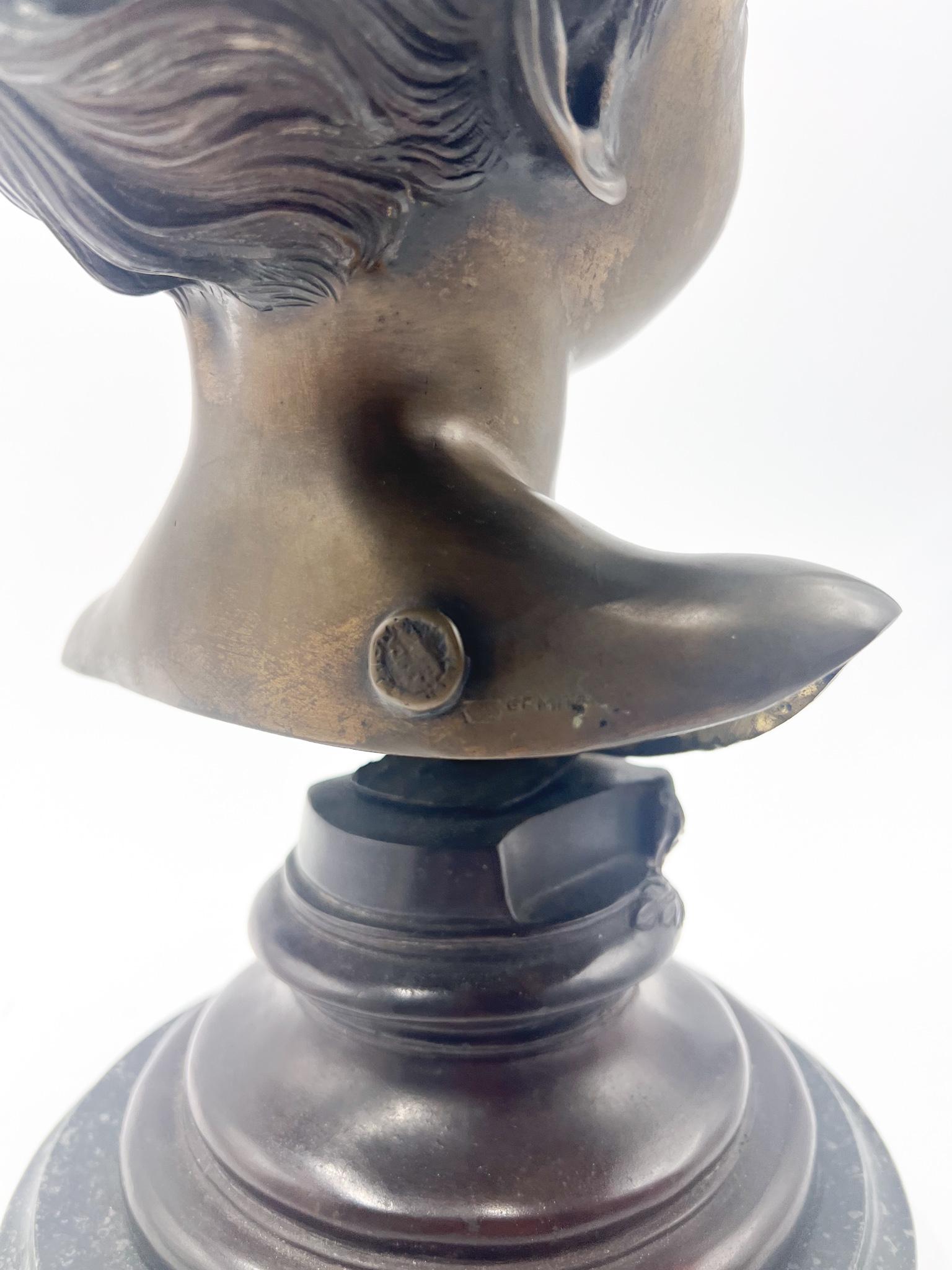 Child Bust Sculpture in Bronze Made by Gemito Years 50 In Good Condition In Milano, MI