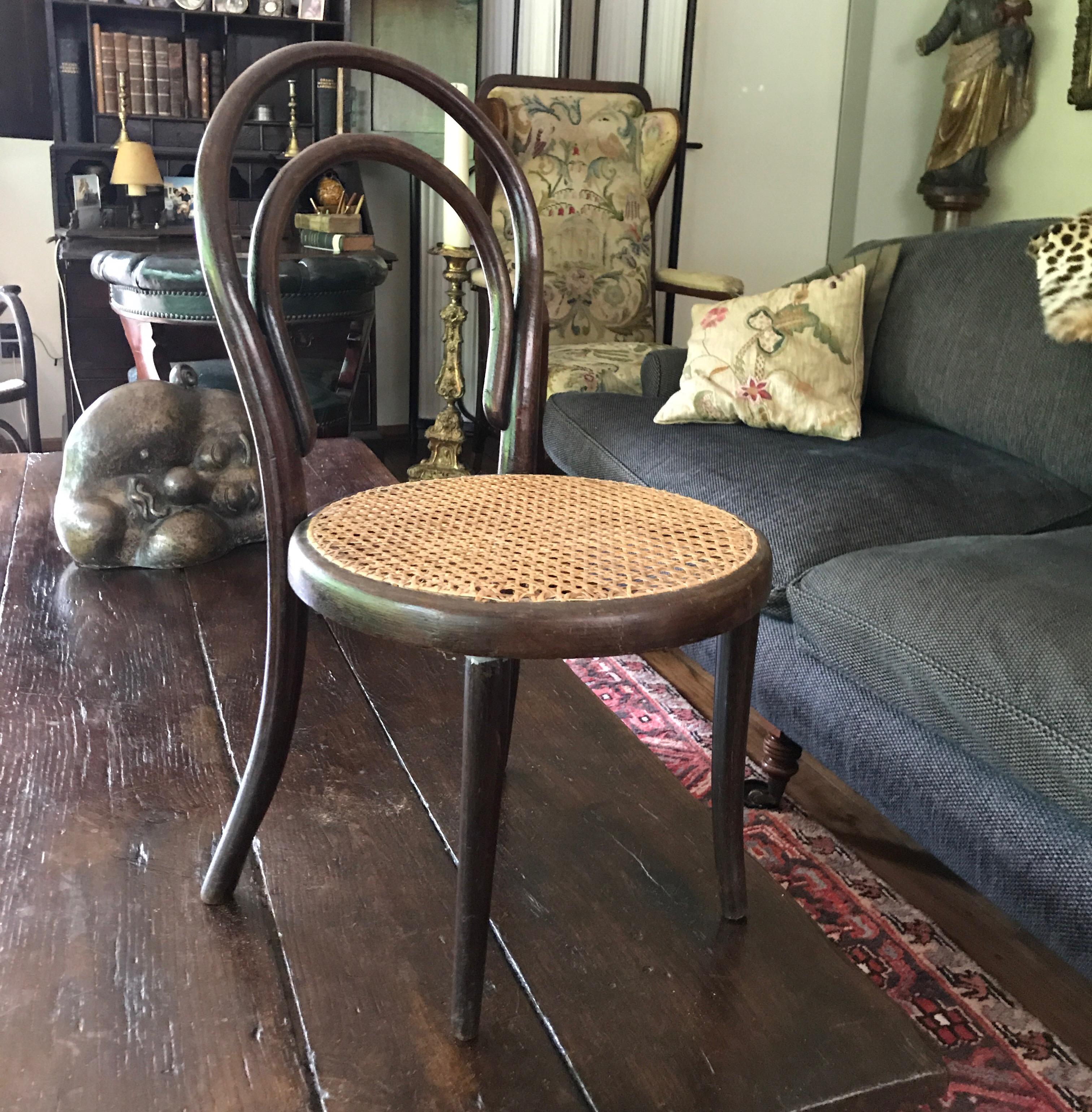 Louis Philippe Child Chair by Thonet Stamped and Labeled, 1890 For Sale