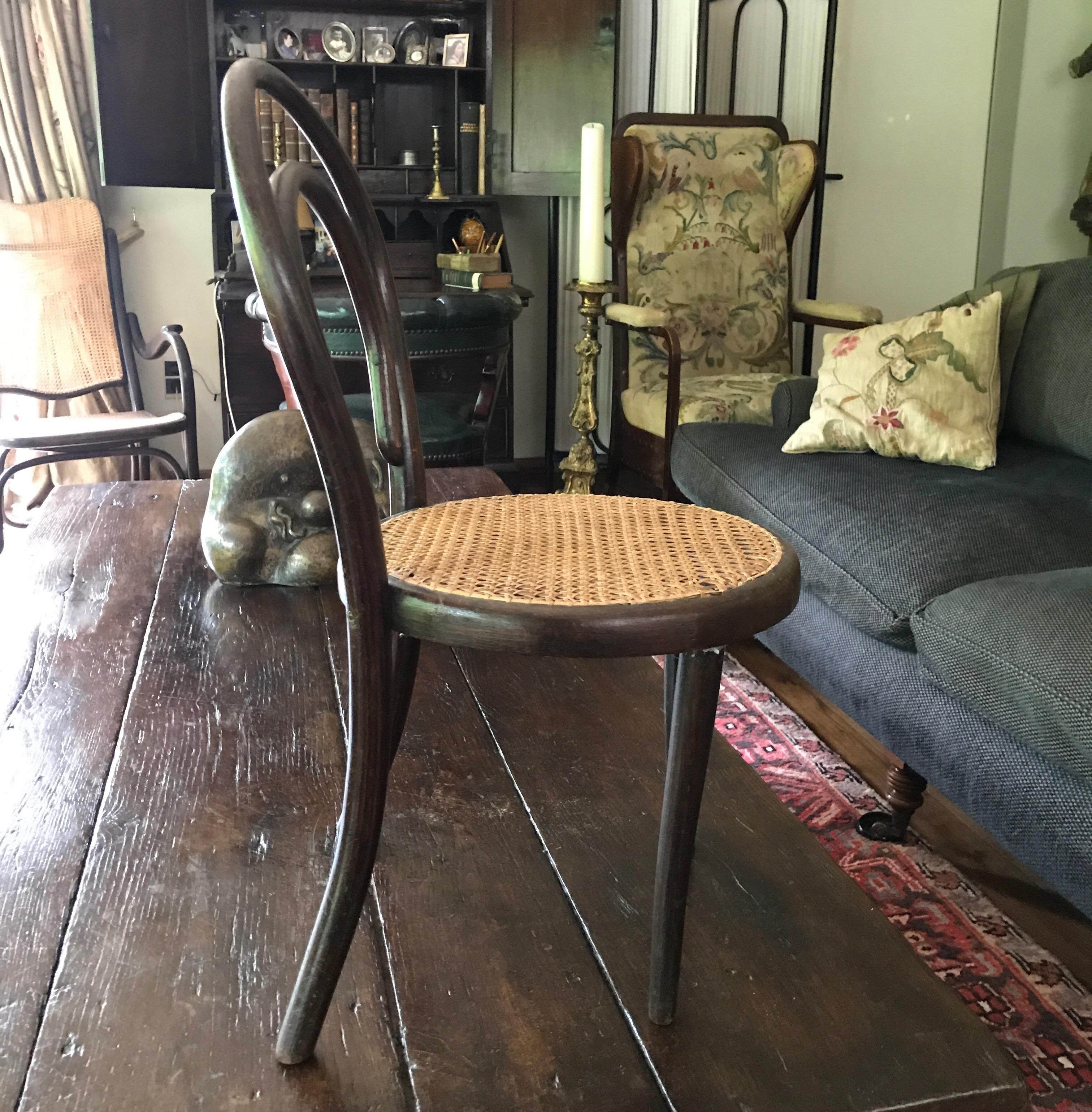 Austrian Child Chair by Thonet Stamped and Labeled, 1890 For Sale