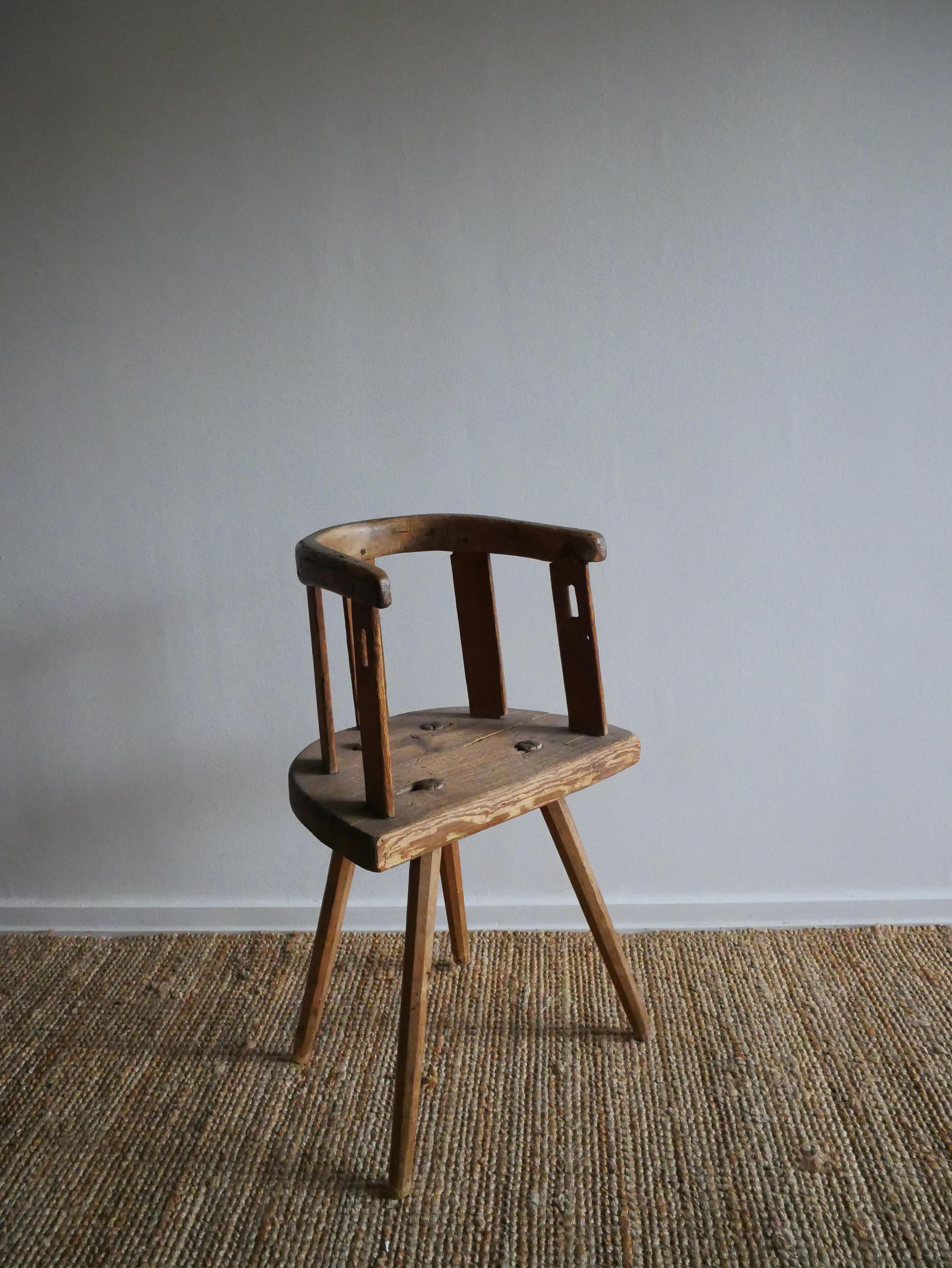 Child Chair from ca 1850, Pine wood For Sale 3
