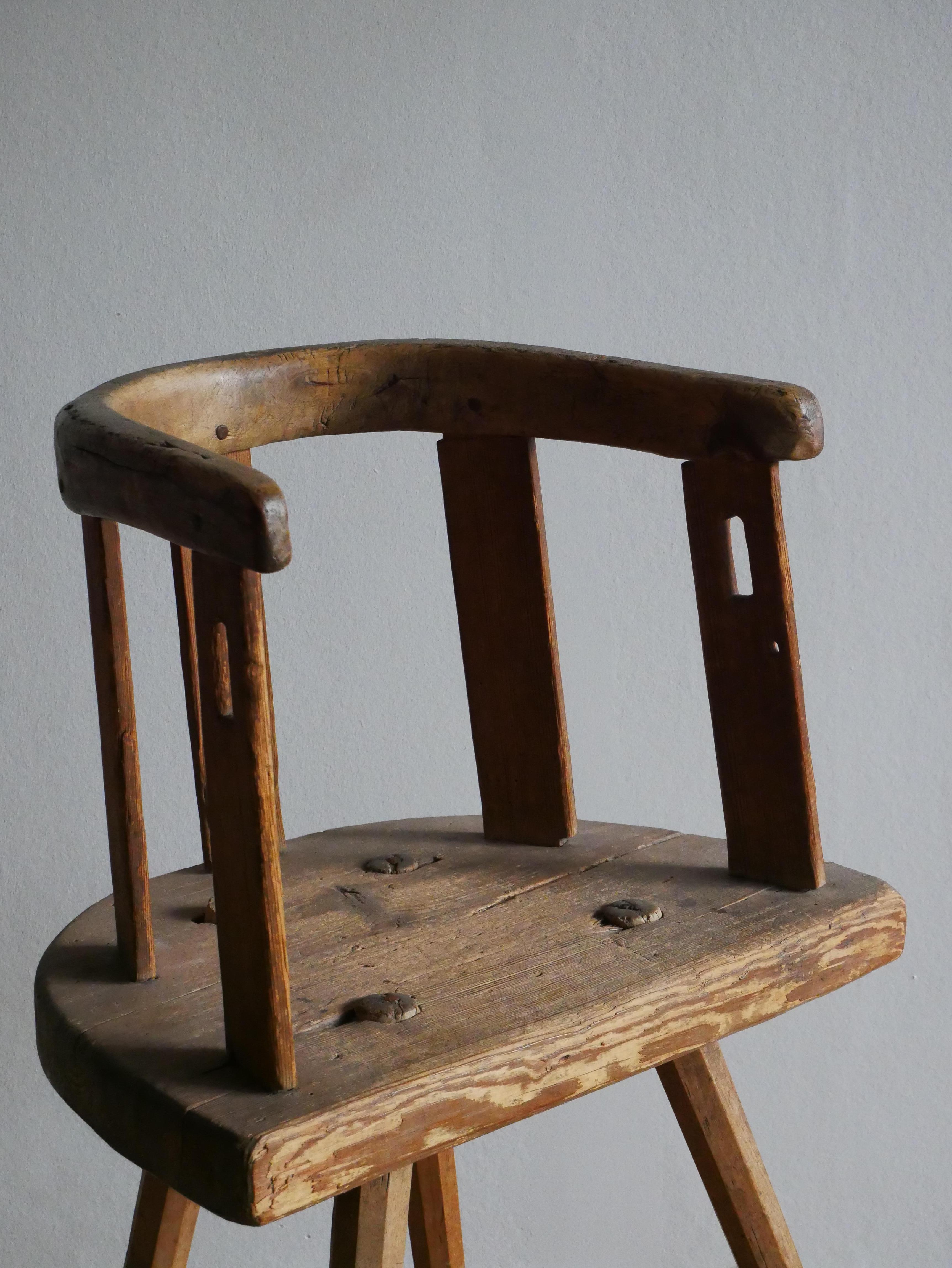 Scandinavian Modern Child Chair from ca 1850, Pine wood For Sale