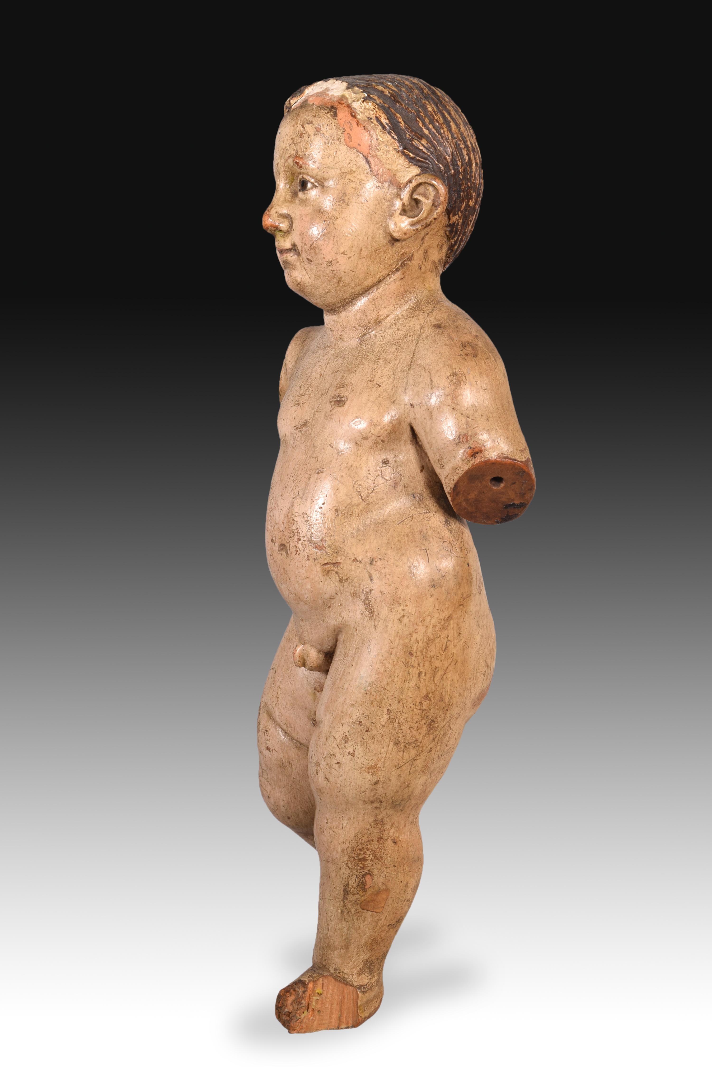 Neoclassical Child Jesus, Carved and Polychrome Wood, 18th Century
