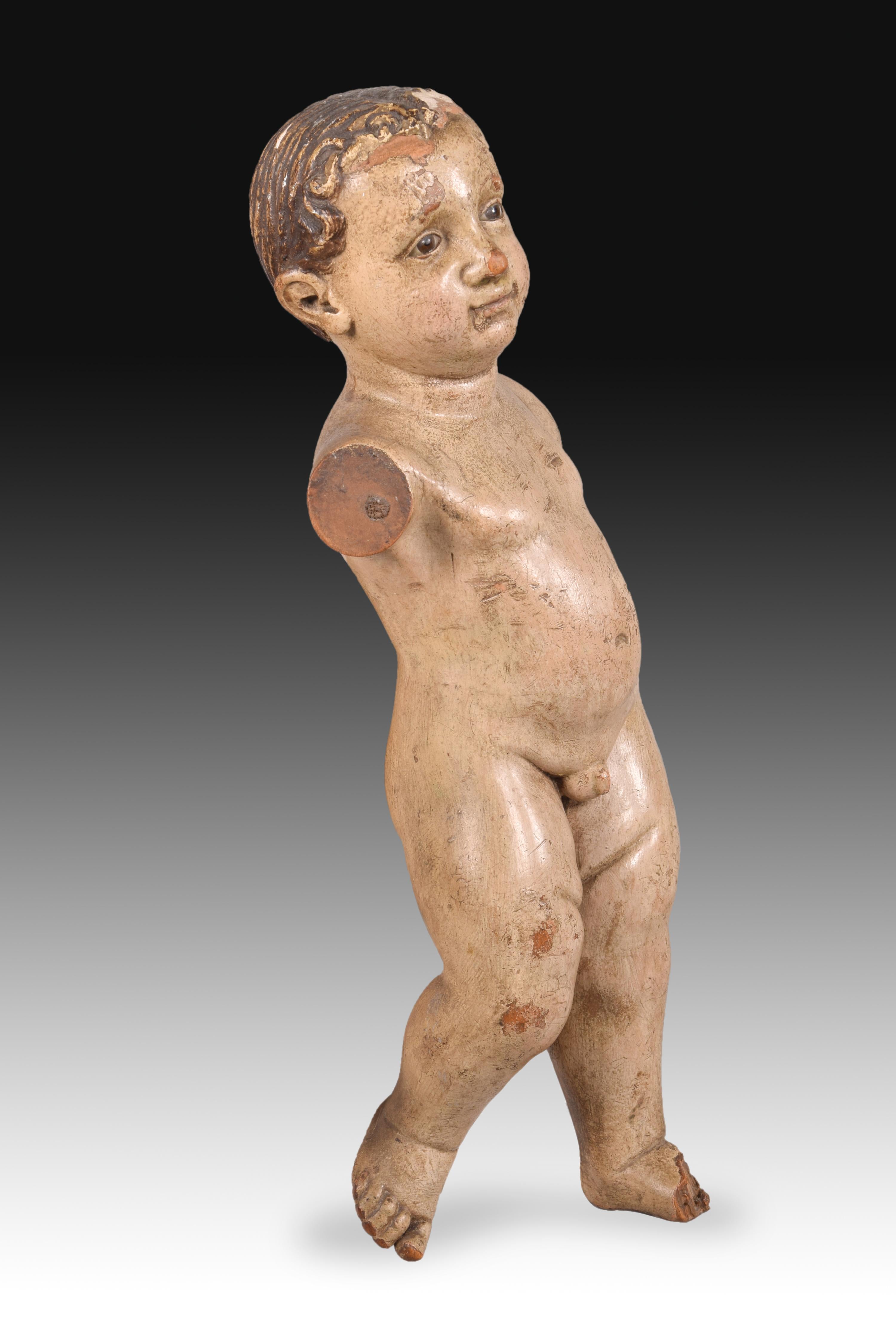 Spanish Child Jesus, Carved and Polychrome Wood, 18th Century