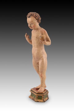 Child Jesus. Carved and polychrome wood. Flemish school, ca first half 16th c.