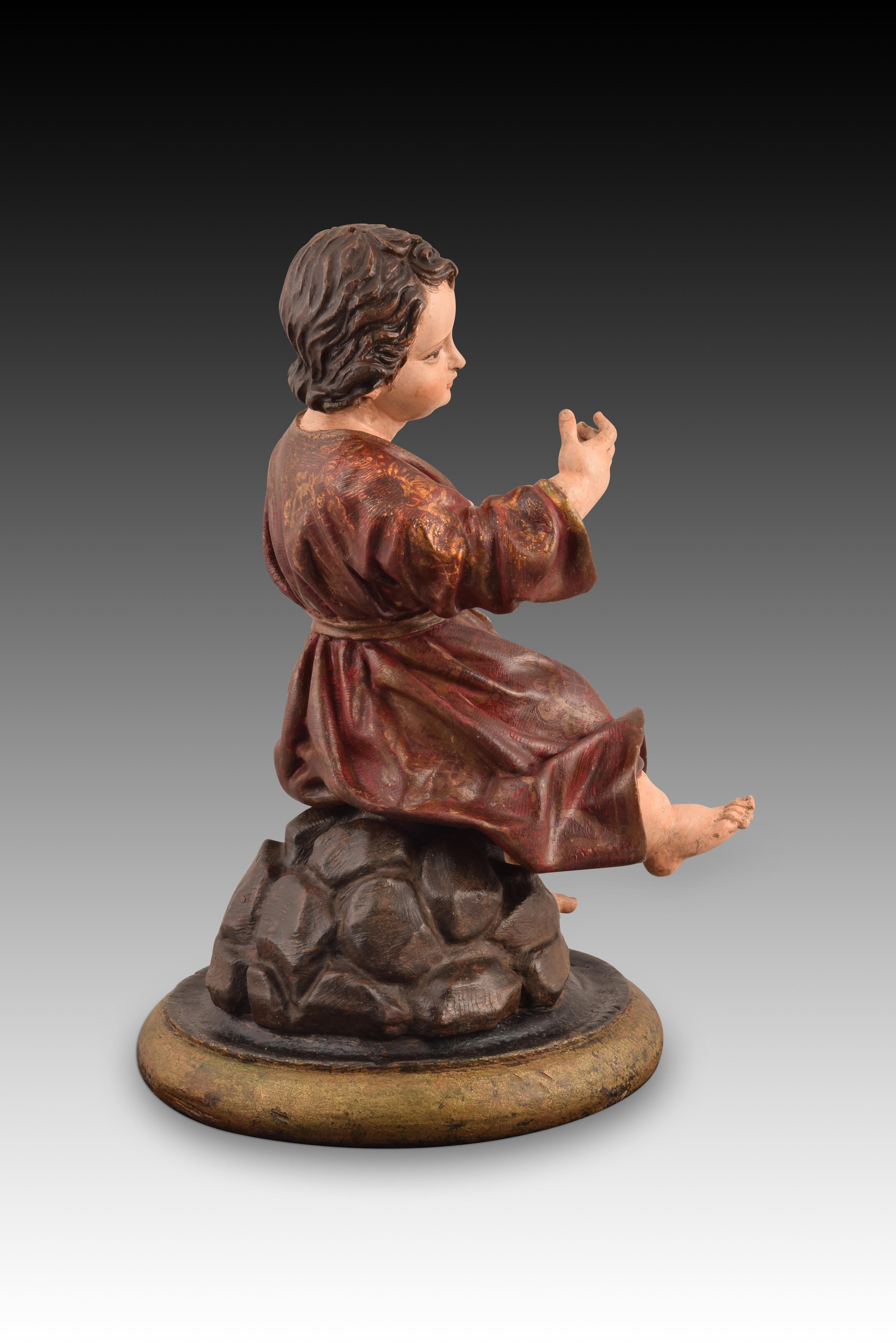 Child Jesus of the Passion. Wood. Andalusian School, Spain, 18th century. In Good Condition In Madrid, ES