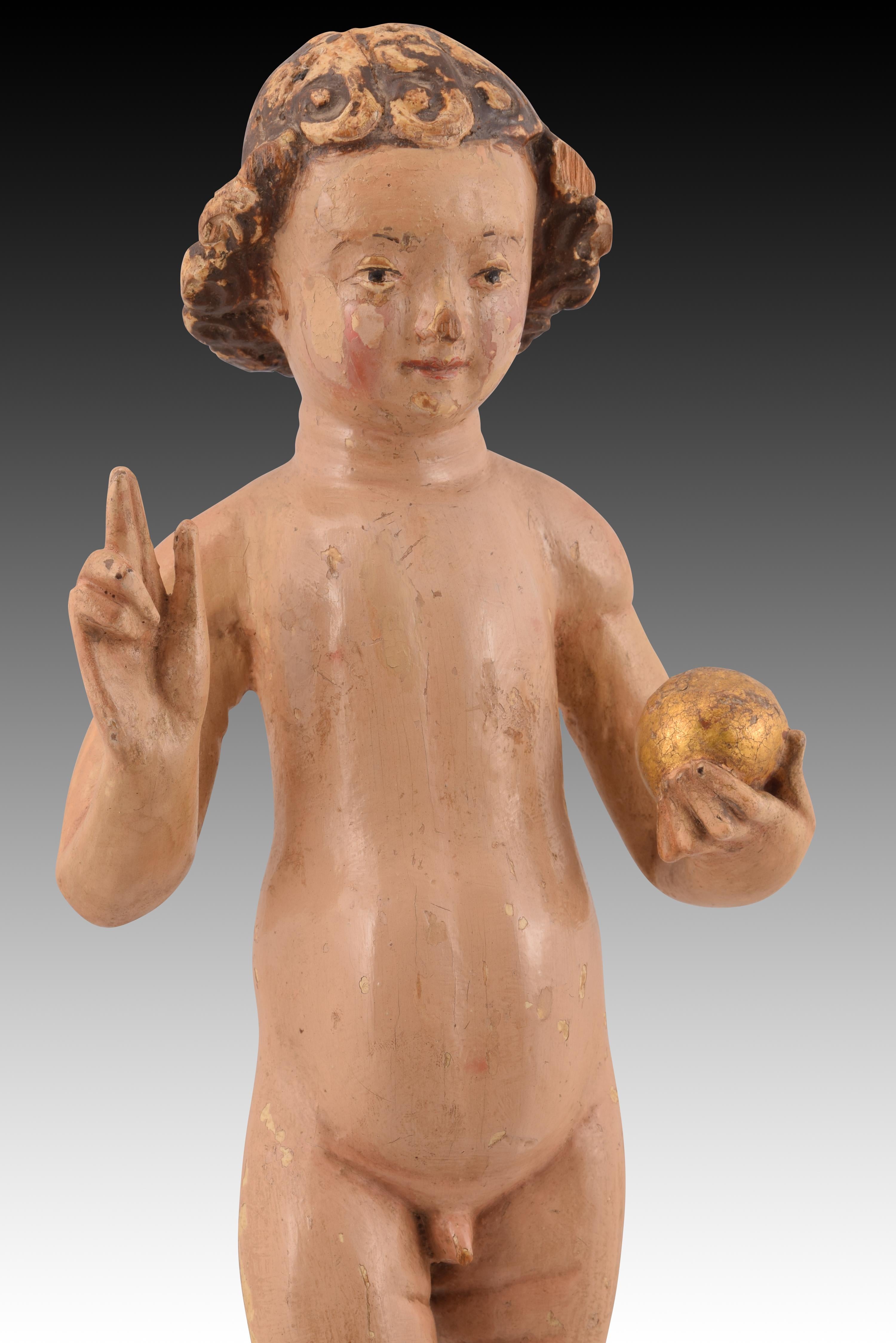 Autre Child Jesus Savior of the World Le bois. École flamande, 16e siècle.