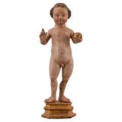 Niño Jesús Salvador del Mundo. Madera. Escuela flamenca, siglo XVI.