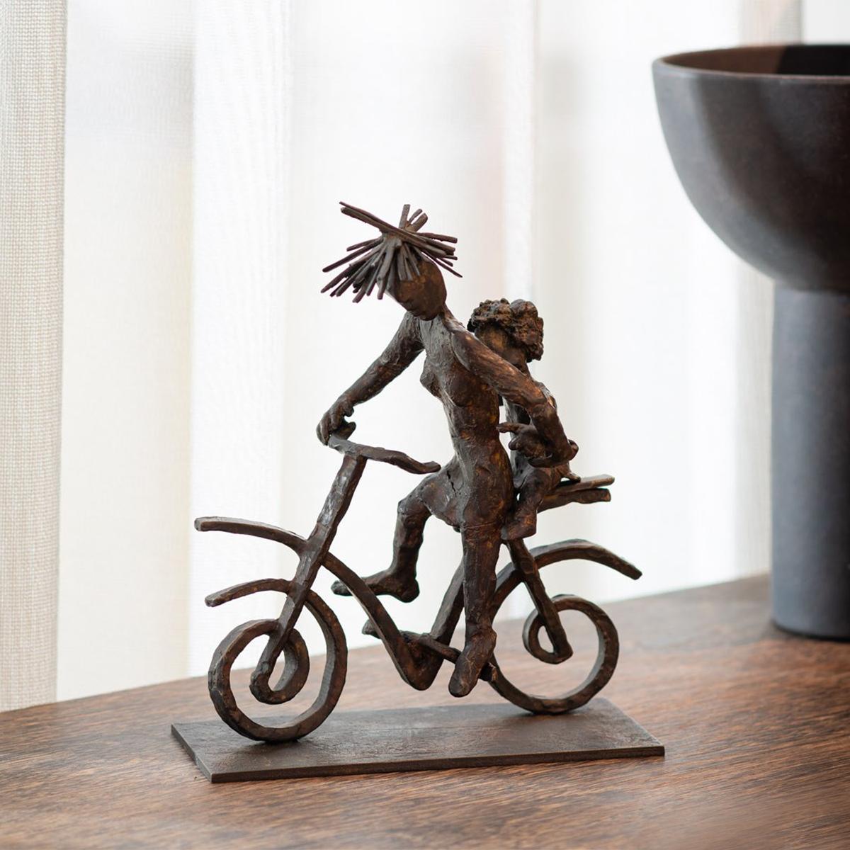 Child on Bicycle Bronze Sculpture In New Condition For Sale In Paris, FR