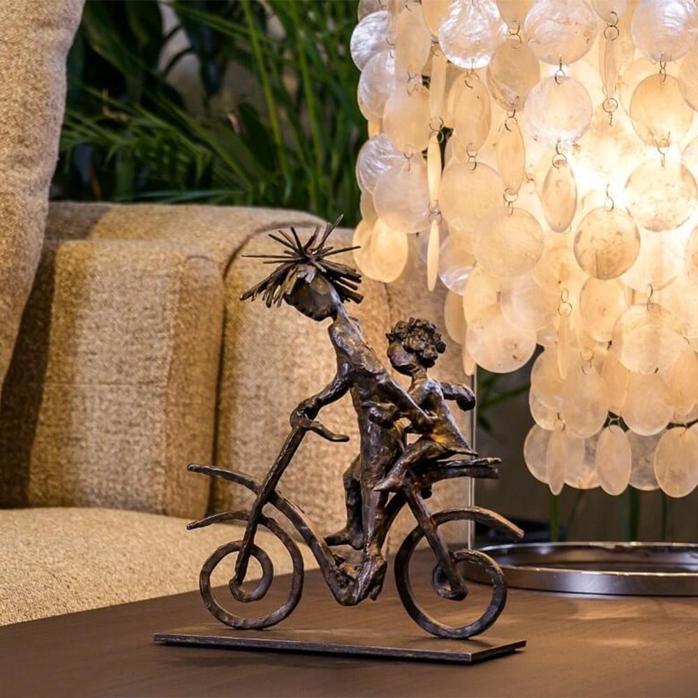Child on Bicycle Bronze Sculpture For Sale 1