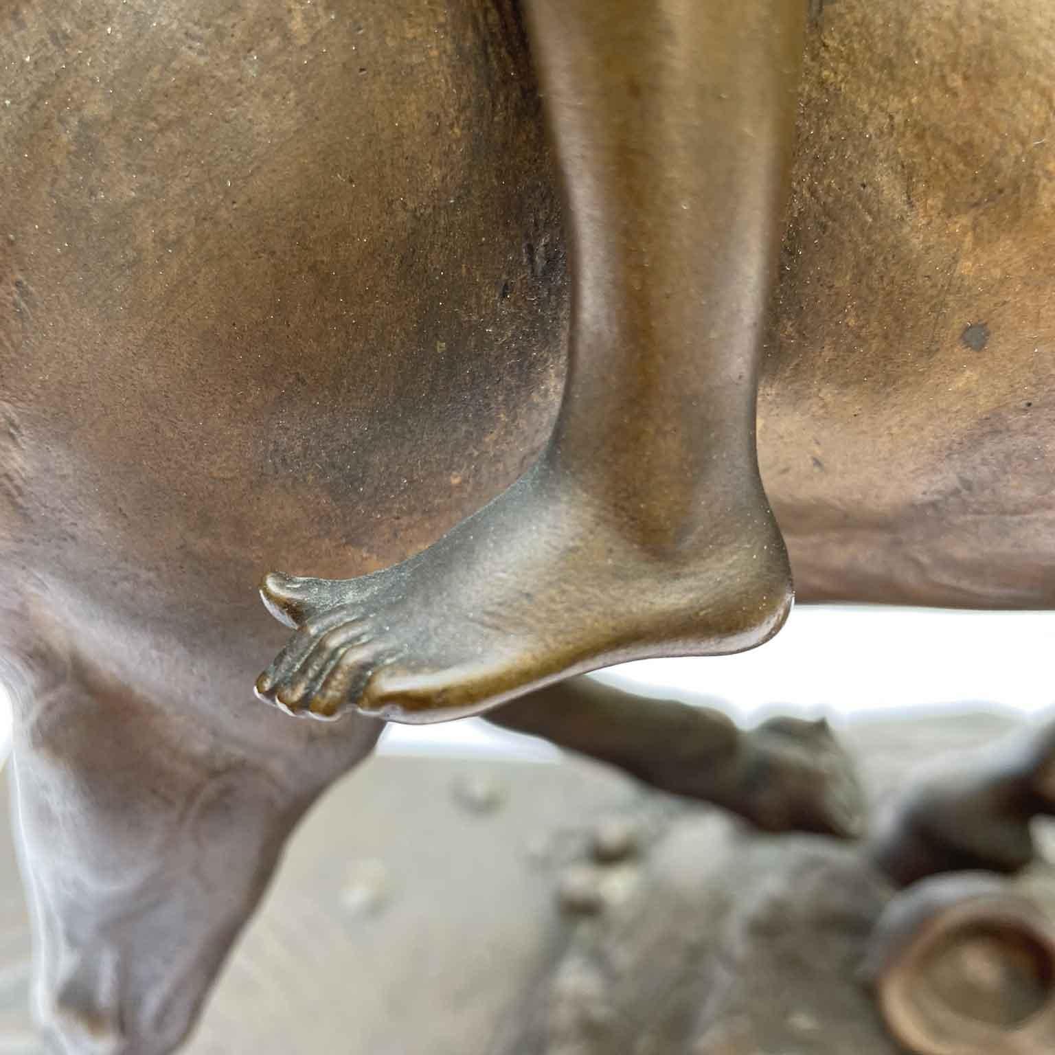 Child Riding a Horse Bronze Sculpture by Austrian Berndorf 20th Century 10