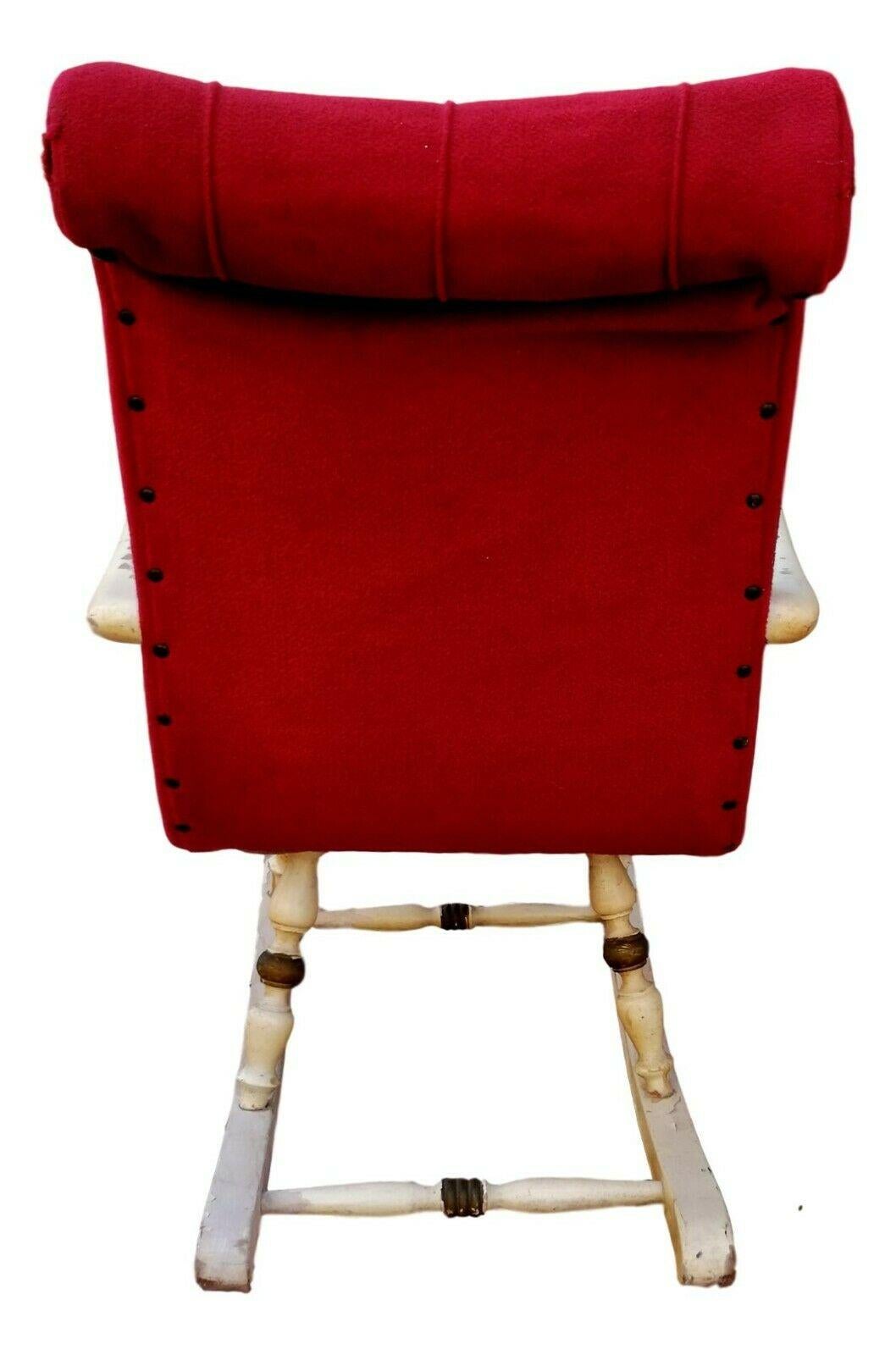 Chaise à bascule d'enfant en bois et tissu, années 1950 Bon état - En vente à taranto, IT