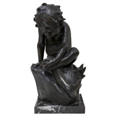 Child sculpture in Bronze and marble