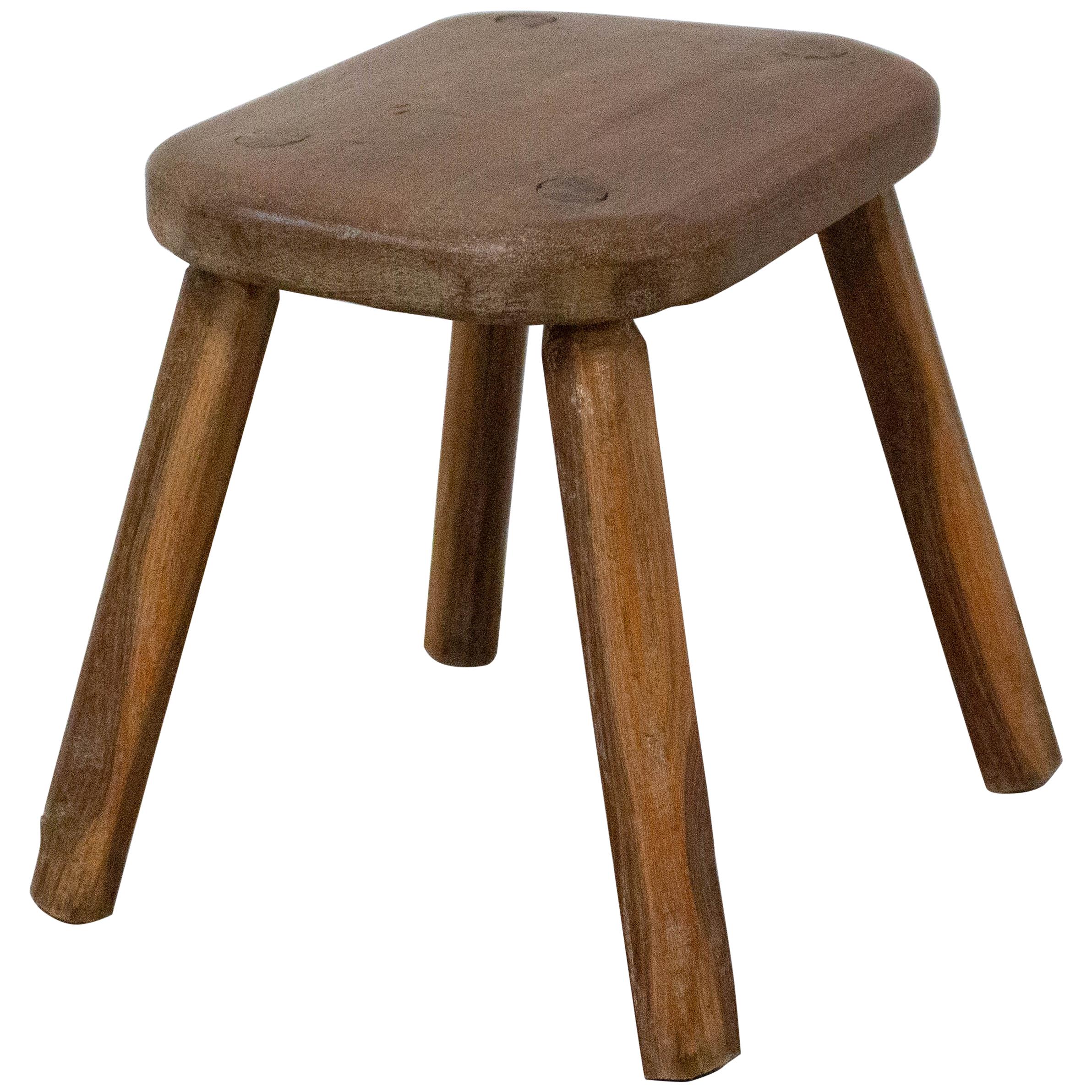 Stool Fruitwood Treen Heart Love Minature Folk Vernacular Commemorative