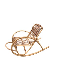 Child wicker rocking chair , 1950's , France