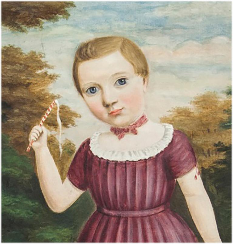 Kind mit Trommel Biedermeier-Gemälde (Europäisch) im Angebot