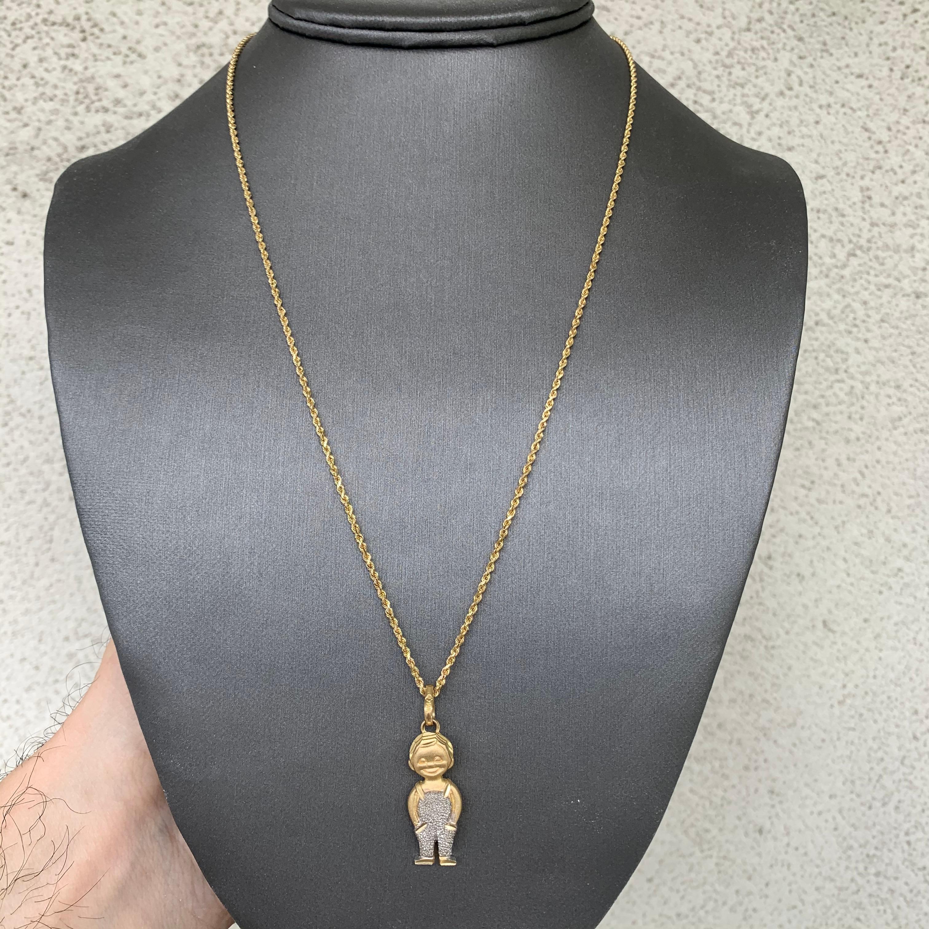 Kind mit Hand in den Taschen 18k Gelb

Der Preis ist nur für den Anhänger, wenn Sie eine Kette wollen, kann ich auch eine für zusätzliche Kosten hinzufügen.