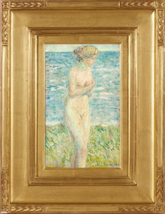 A Bather, Silver Beach Grass, 1918 Nude by Childe Hassam (1859-1935, American)