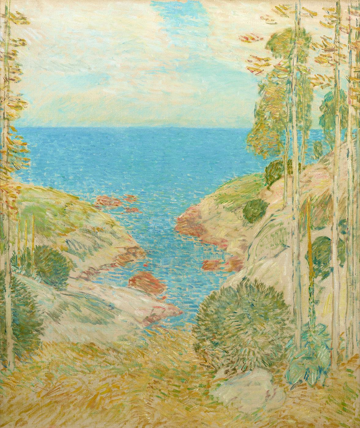 Landscape Painting Childe Hassam - Vue maritime, îles de Shoals