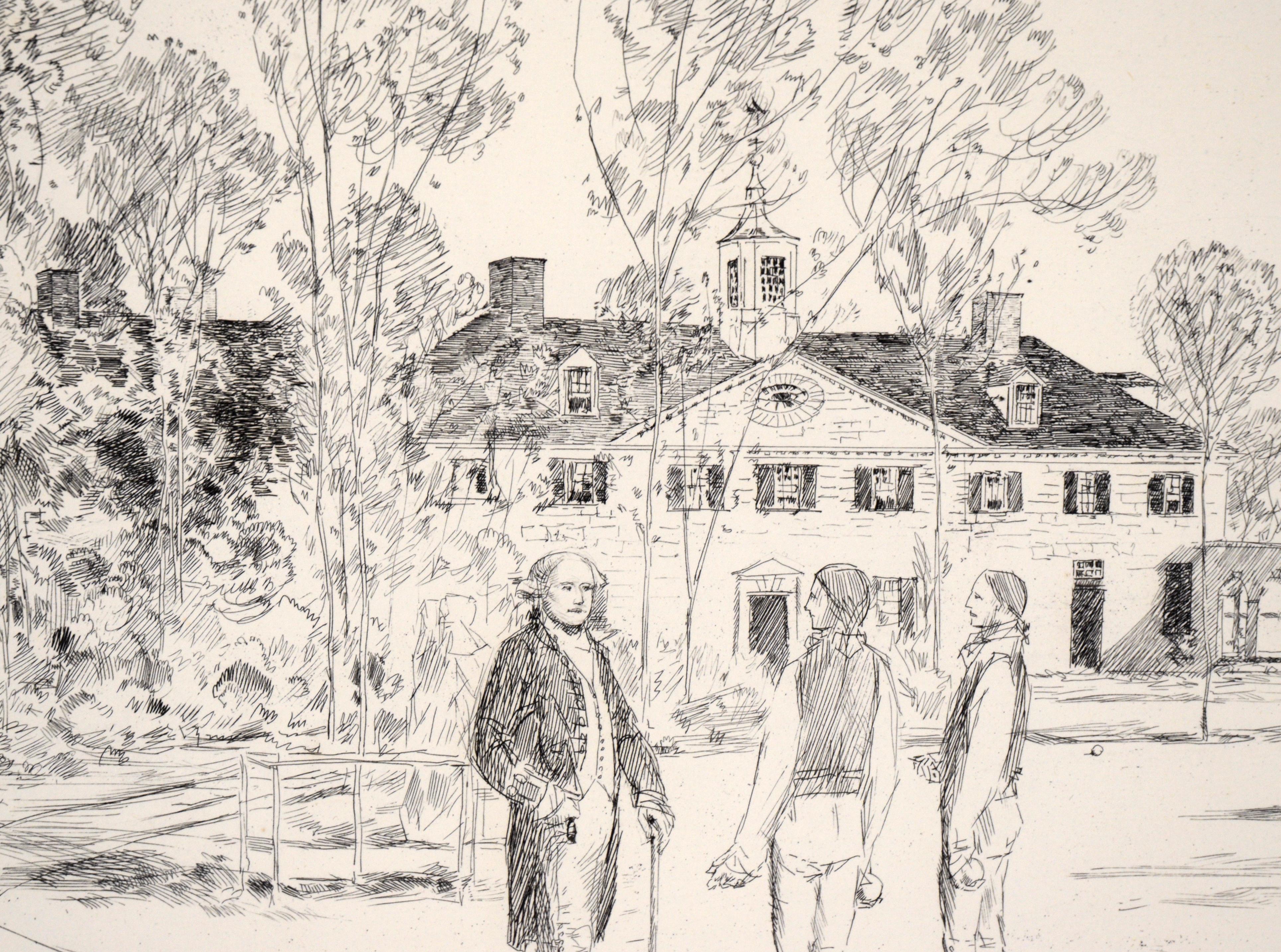 Bowling on the Green (from the Bicentennial Pageant of George Washington) - American Impressionist Print by Childe Hassam