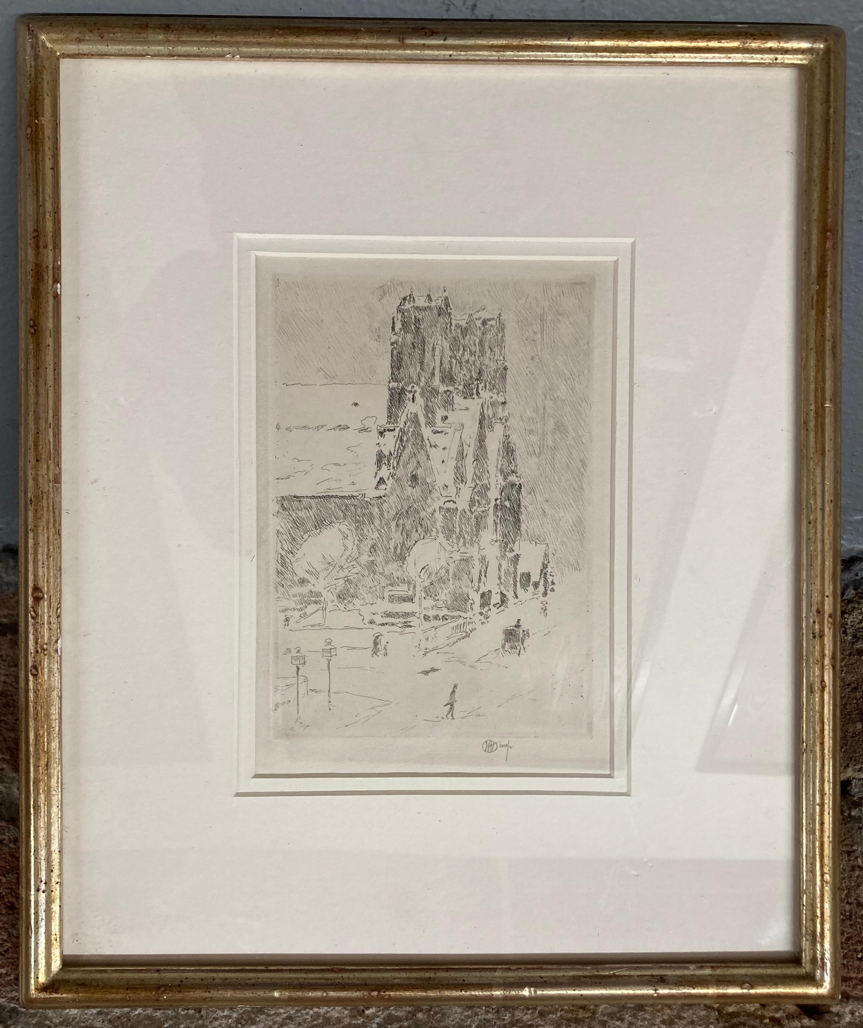CALVARY CHURCH IN THE SNOW - American Impressionist Print by Childe Hassam