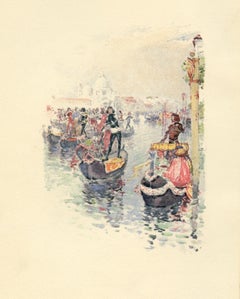 Antique Chromolithograph after Childe Hassam - Venice